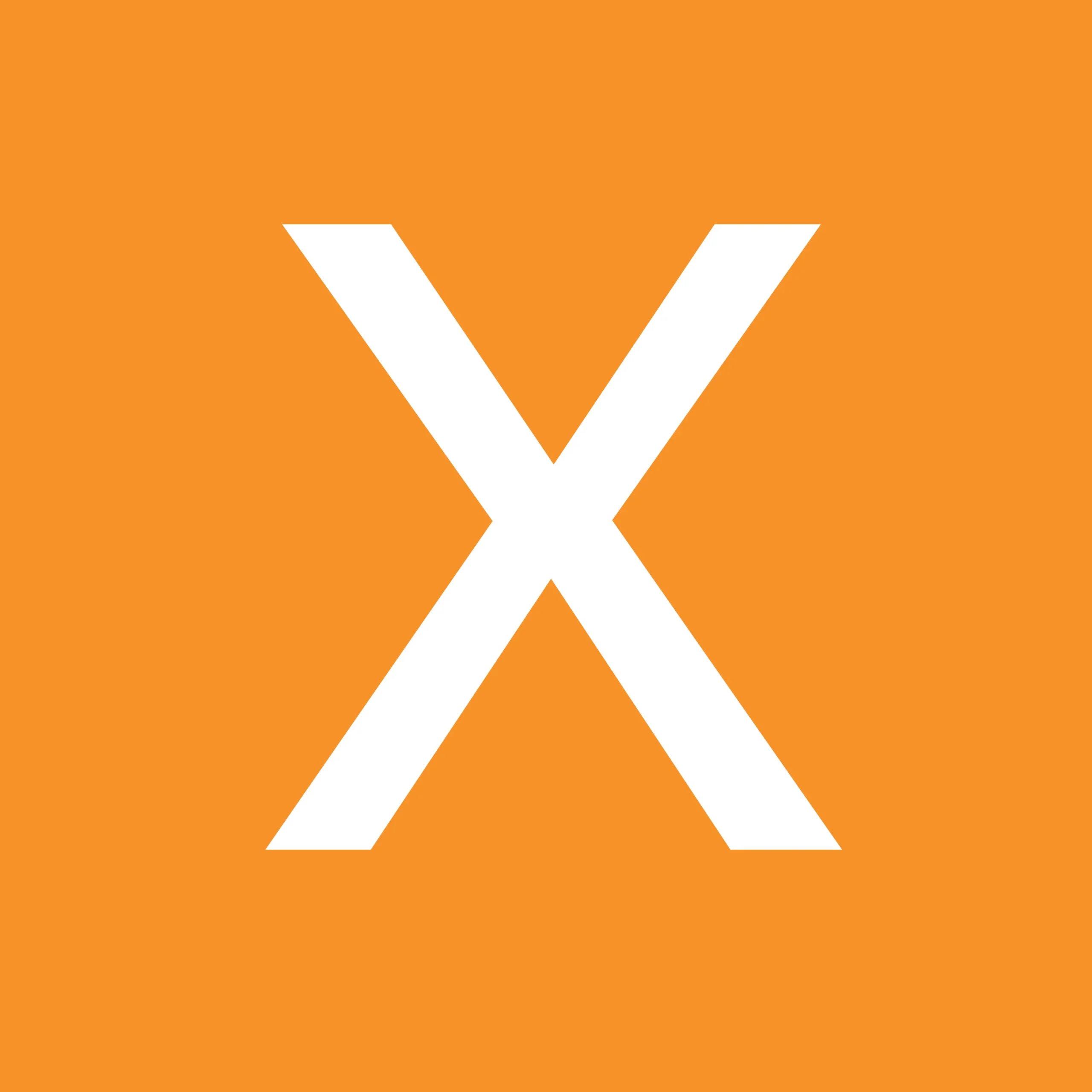 Weißes X auf orangem Hintergrund